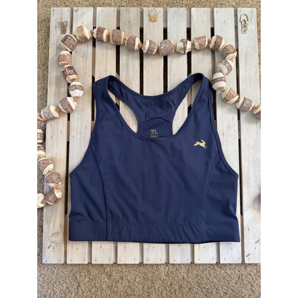 Tracksmith Allston Navy Blue Racerback Sport Bra Top, XL